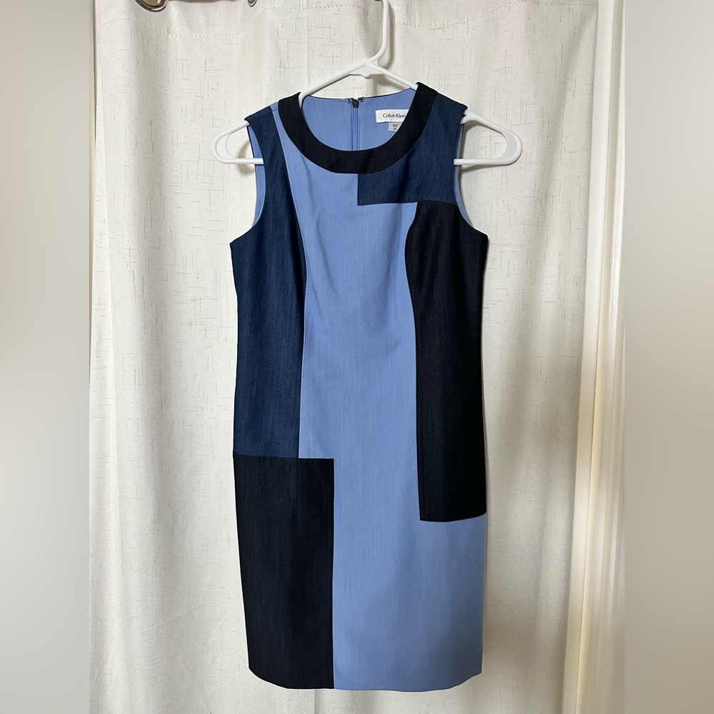 Calvin Klein Dresses Calvin Klein Colorblock Patch Sheath Sleeveless Dress